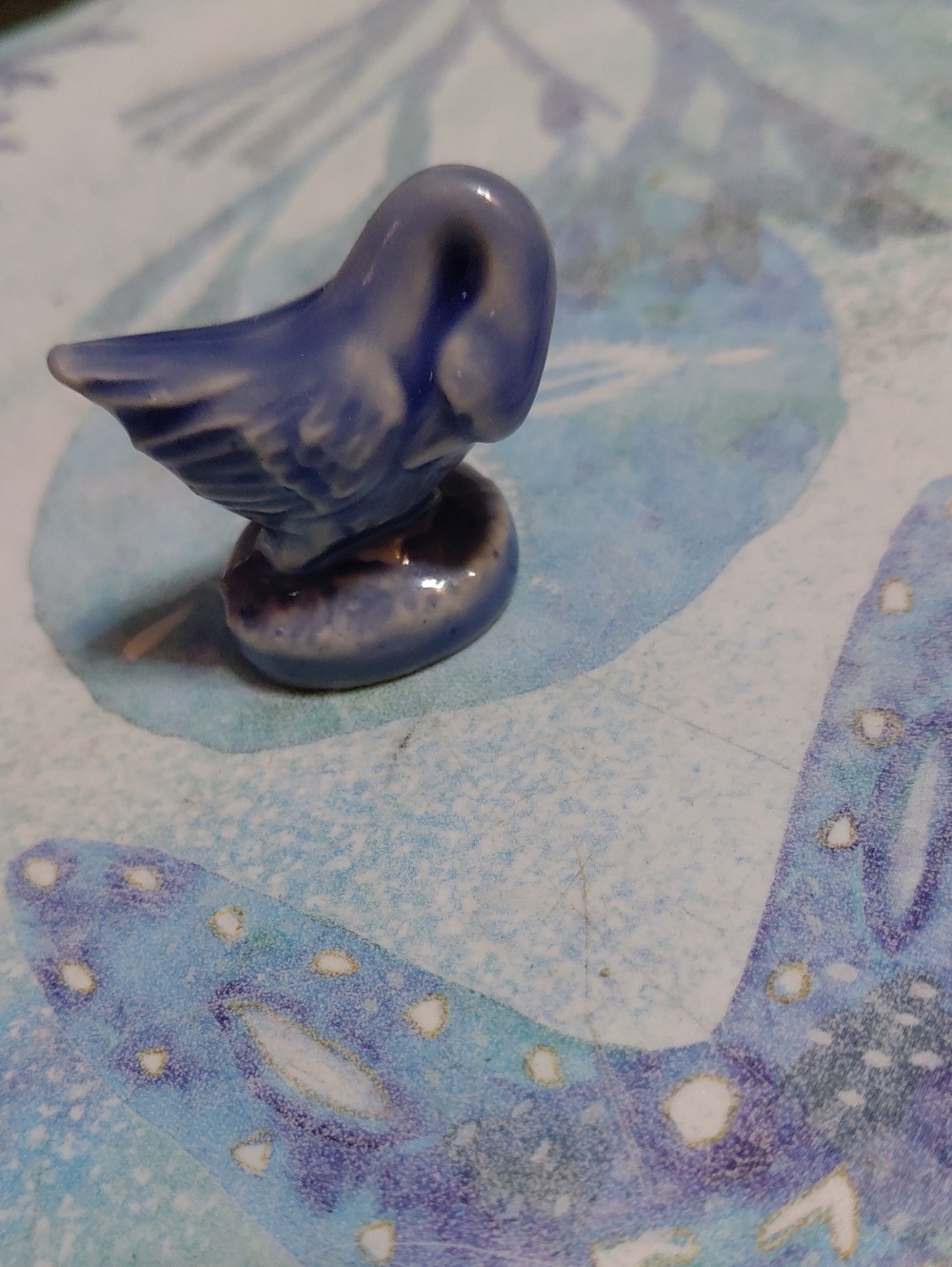 Blue Ceramic Bird Wade